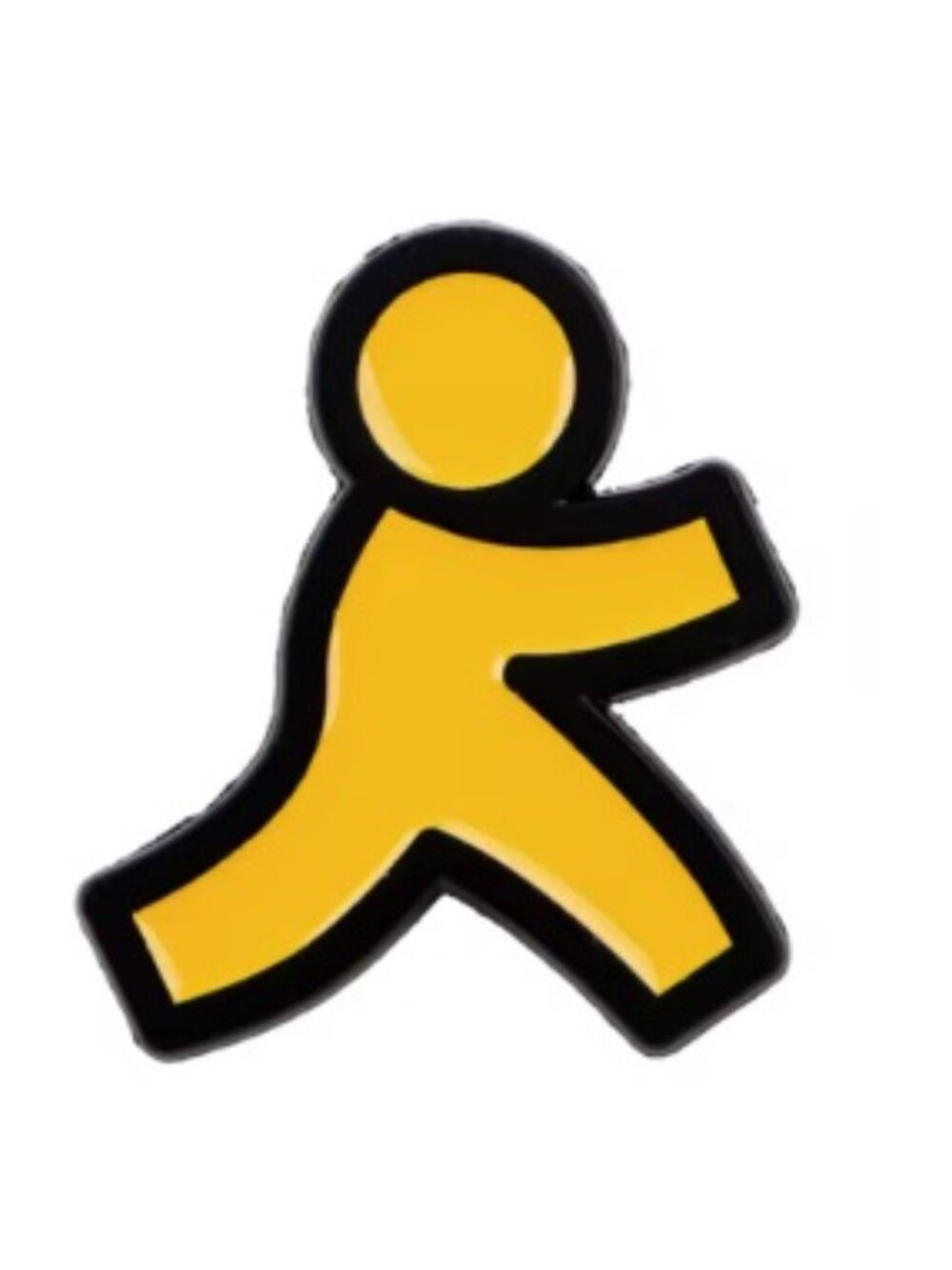 AOL AIM Yellow Instant Messenger Guy 90s Y2K Millennial Humor Meme Enamel Pin